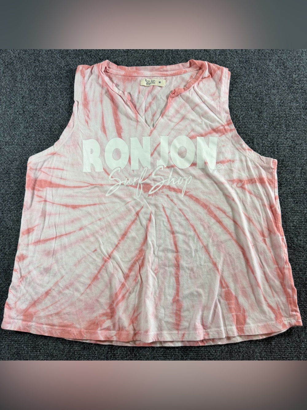 Ron Jon Surf Shop Tank Top Women Medium Crop Tie Dye Work Party Run Gym Shirt